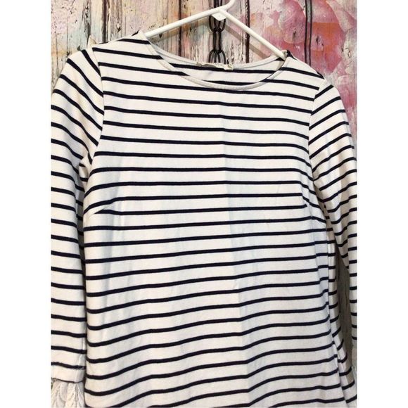 ELLISON Size Small Sweatshirt Dress with Lace Accents Black & White Striped ~ Po - Picture 5 of 11